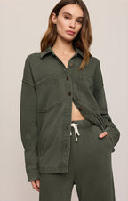 all day knit jacket in olive