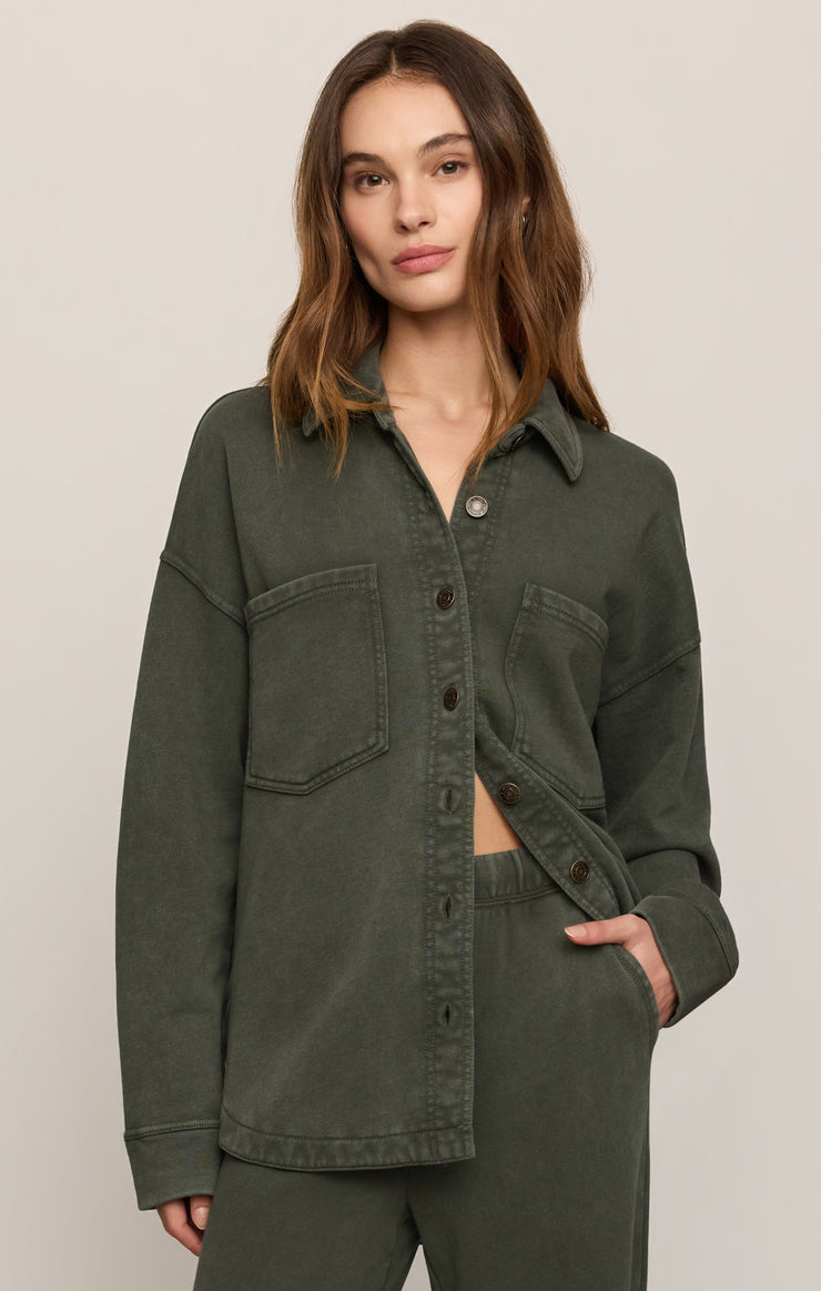 all day knit jacket in olive