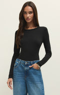 second skin long sleeve crew in black
