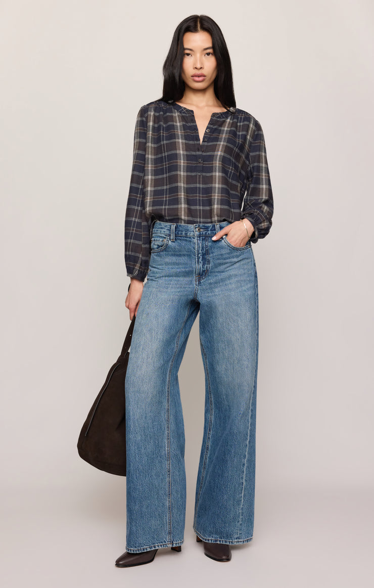 autumn plaid button up in eclipse
