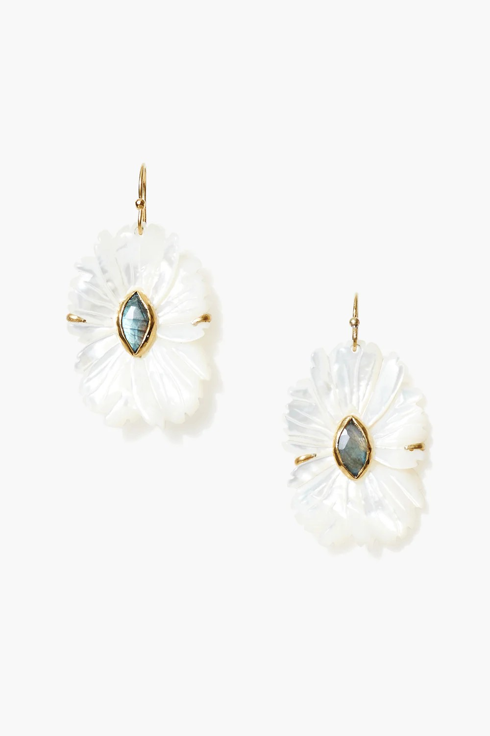 magnolia earrings in MOP