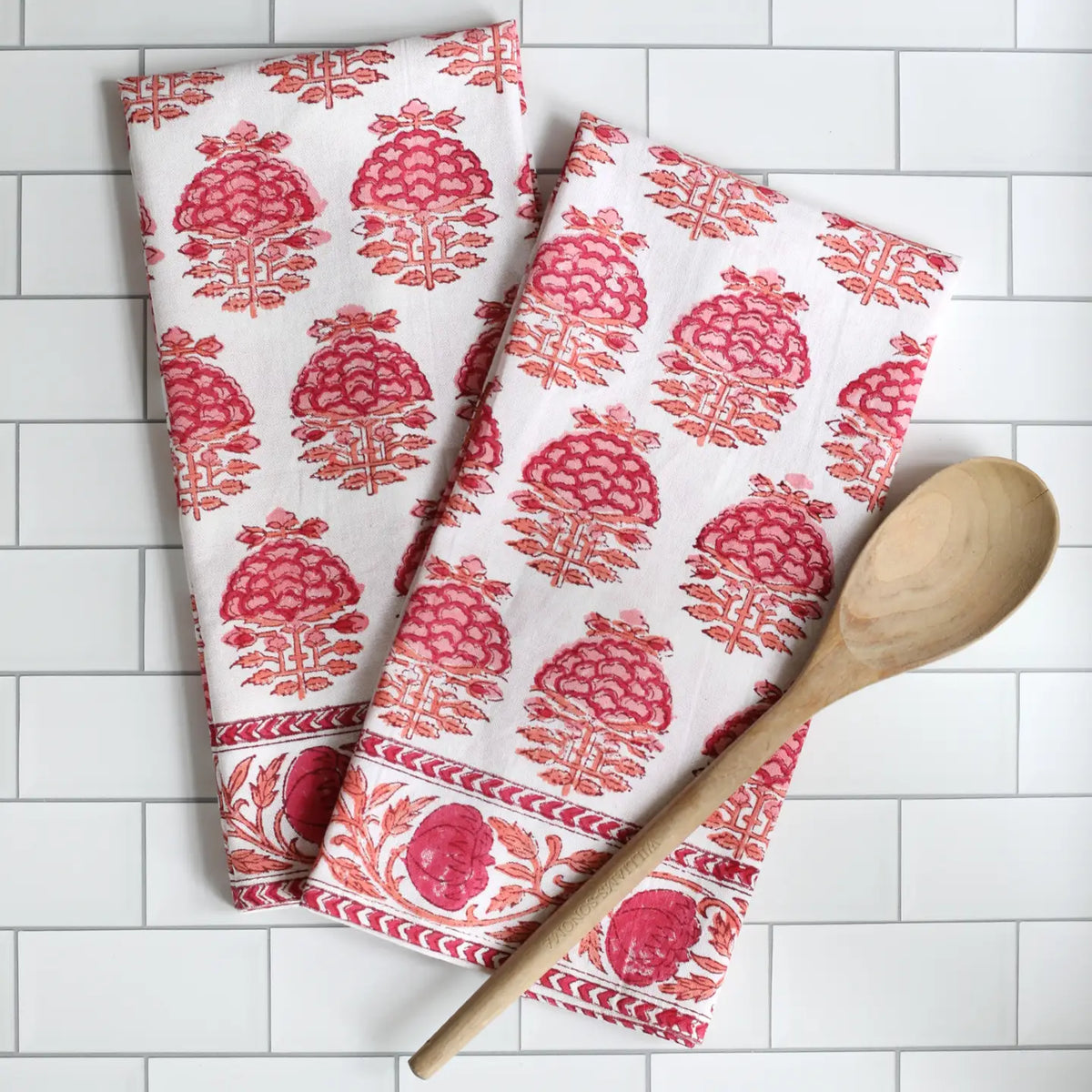 the pink city tea towel