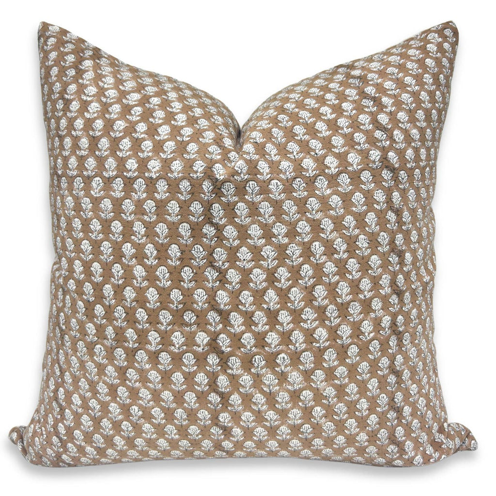 floral block print 20x20 pillow in tarangni
