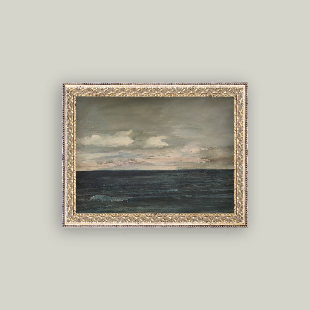 ocean view framed antique art 16x12