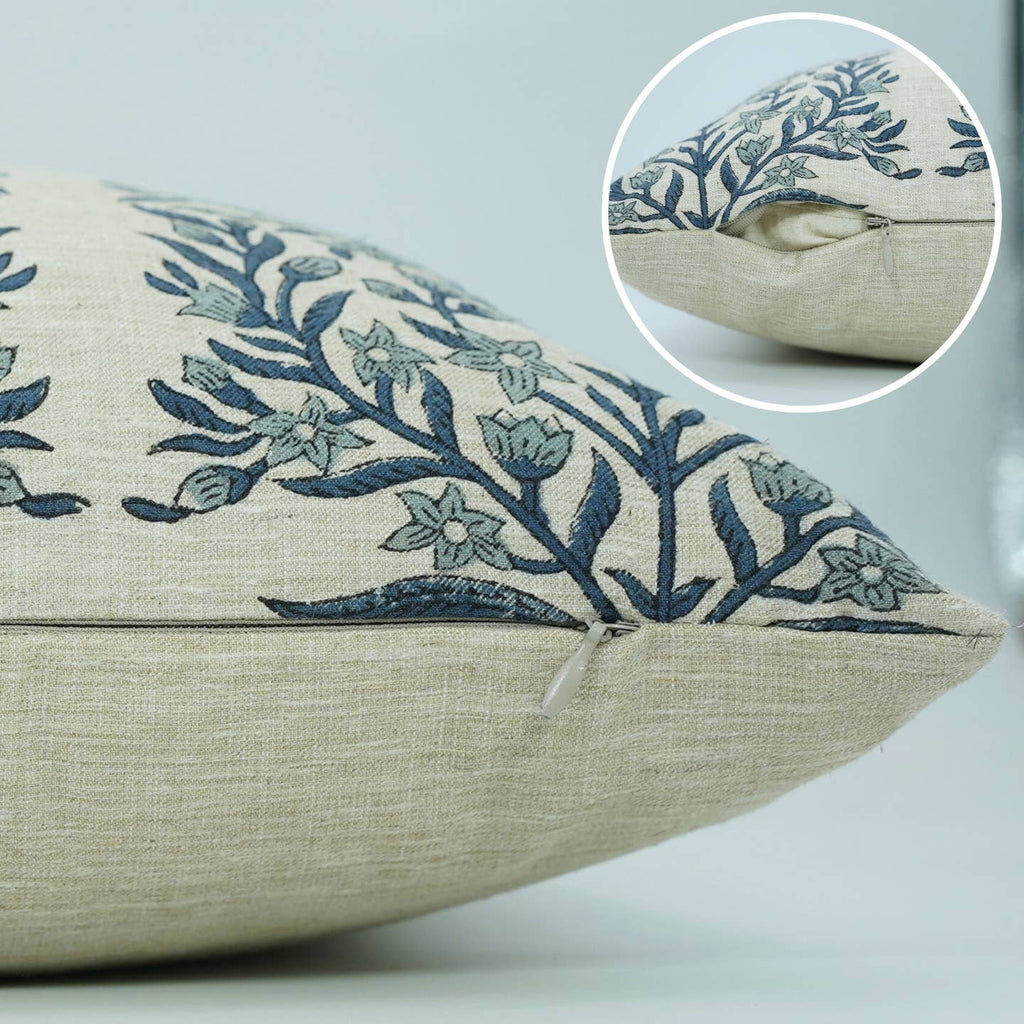 bohemian block print pillow in vrindavan- 20x20