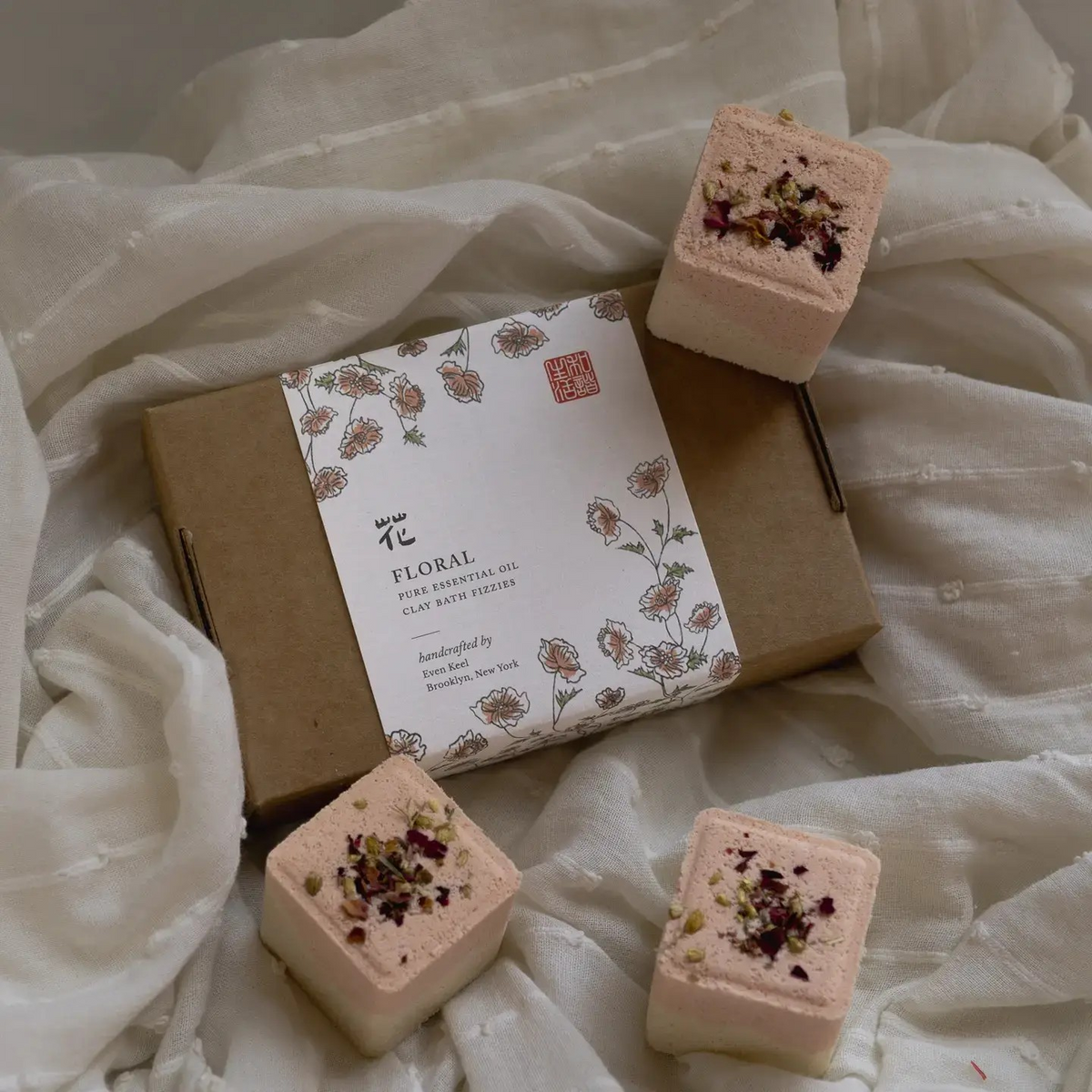shower steamer + bath fizzy set - floral