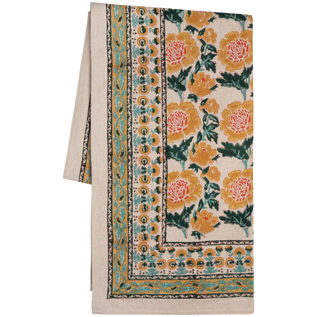 goldenrise block print tablecloth