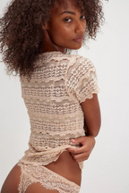angelina lace top in tea