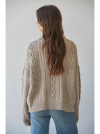 knit cable mock cardi