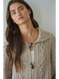 knit cable mock cardi