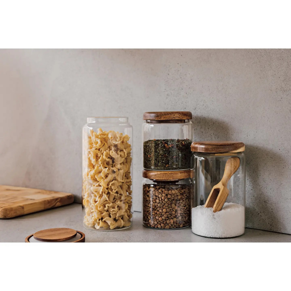 olive wood salt scoop