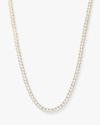 not your basic tennis necklace 3mm - gold