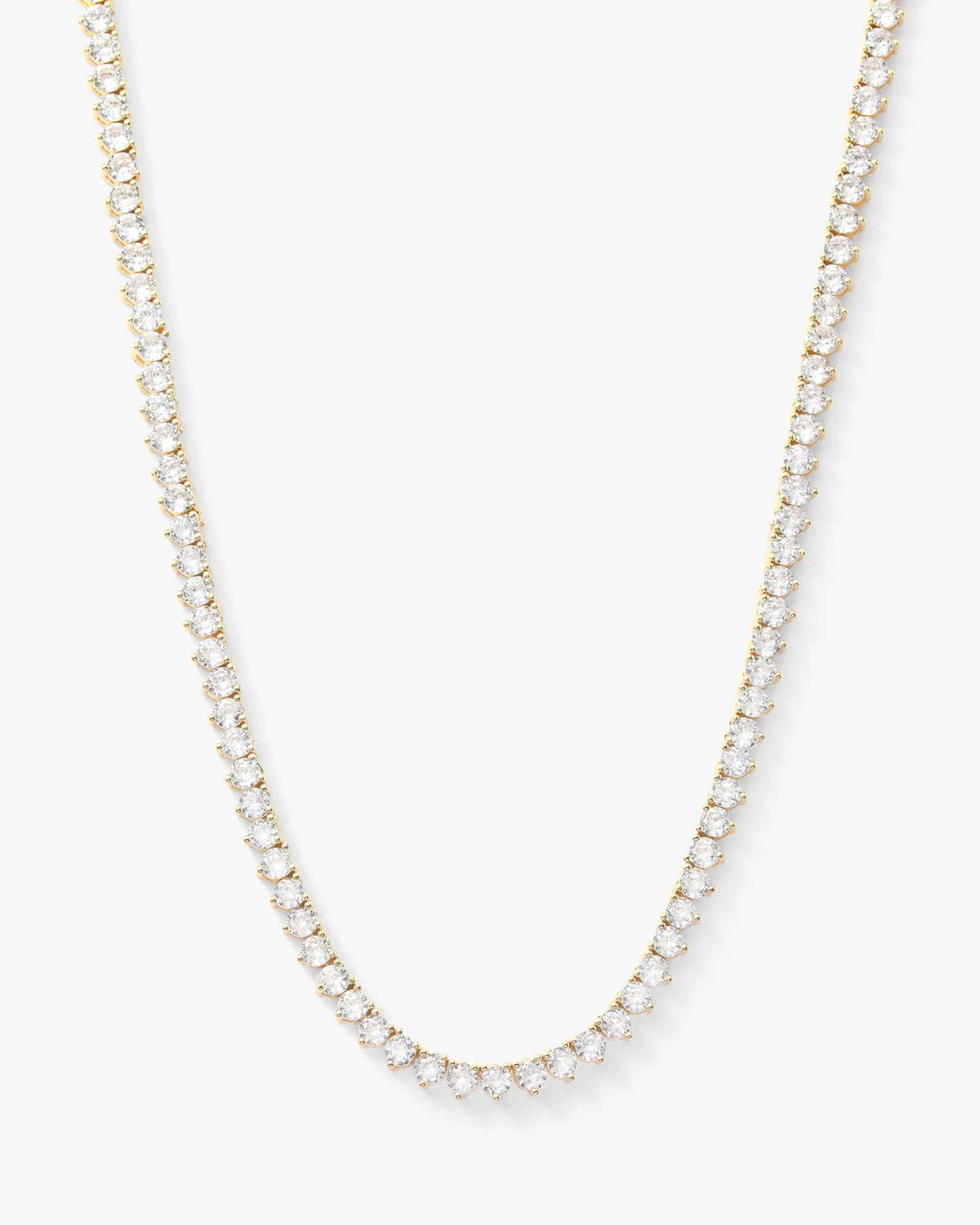 not your basic tennis necklace 3mm - gold