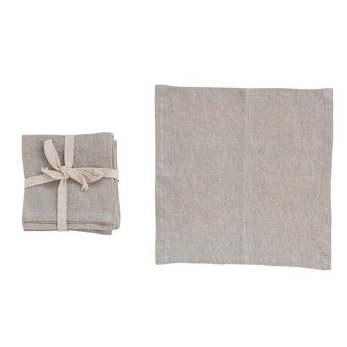 18" Square Stonewashed Linen Napkins