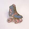 retro roller skate enamel pin
