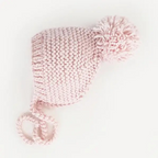 garter stitch baby bonnet - blush