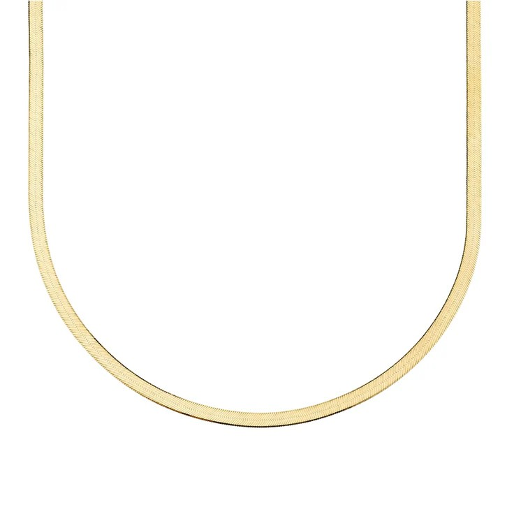 isabella herringbone necklace in gold