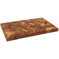 large acacia chevron serving board