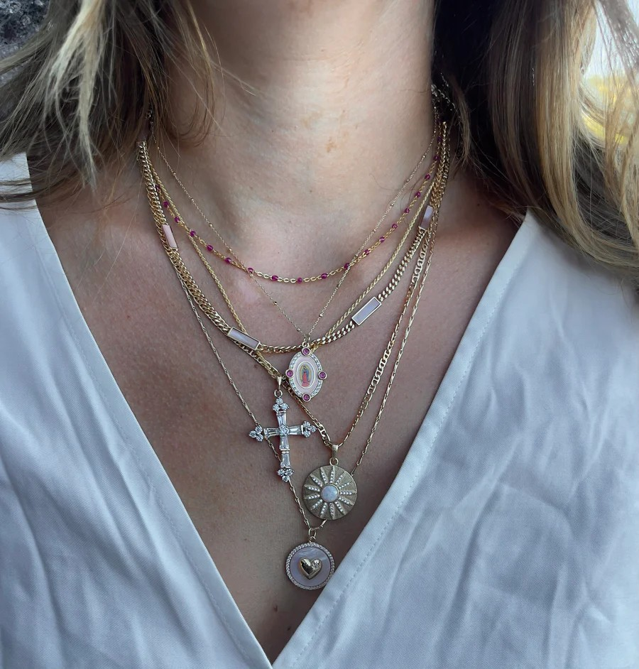 guadalupe enamel necklace