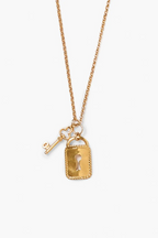 mini padlock necklace in gold
