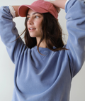 cloud 9 reversible crew neck in faded denim