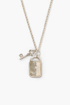 mini padlock necklace in silver