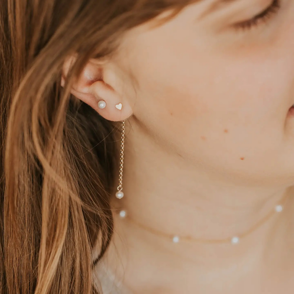 tiny heart studs