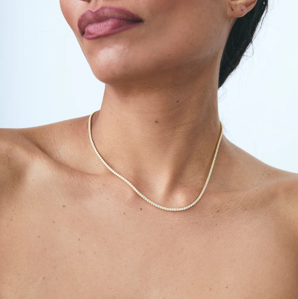 diana tennis necklace in gold