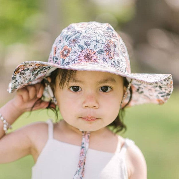 vintage flora baby sun hat