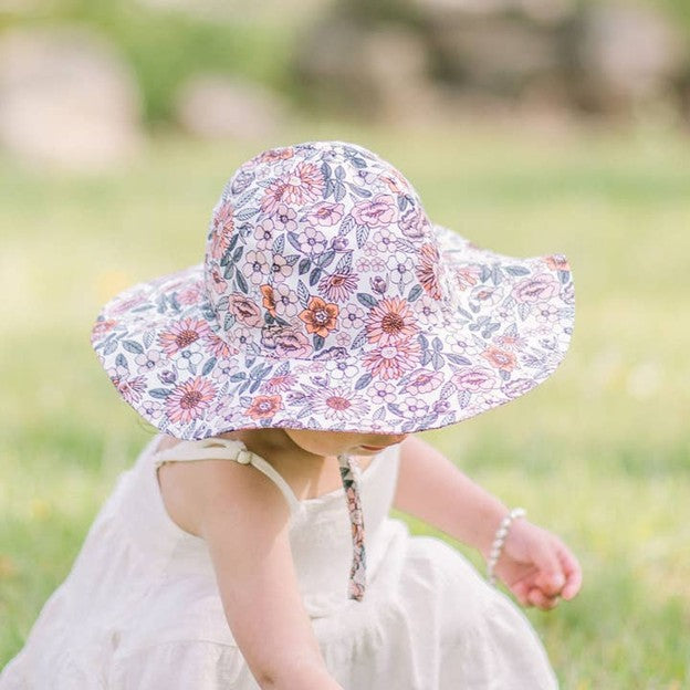 vintage flora baby sun hat