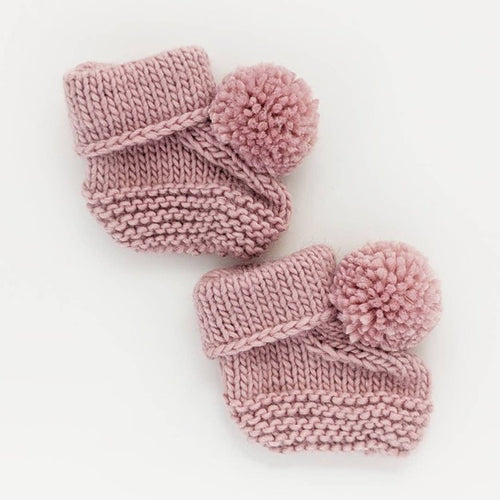 baby booties - rosy
