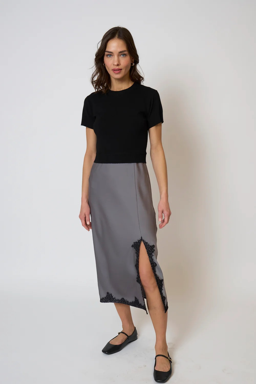 celeste lace + sweater combo dress