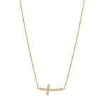 shaped cross necklace - gold
