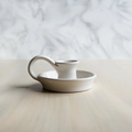 ceramic candle holder in white