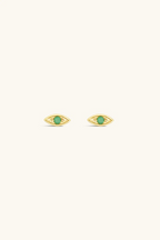 evil eye stud in emerald