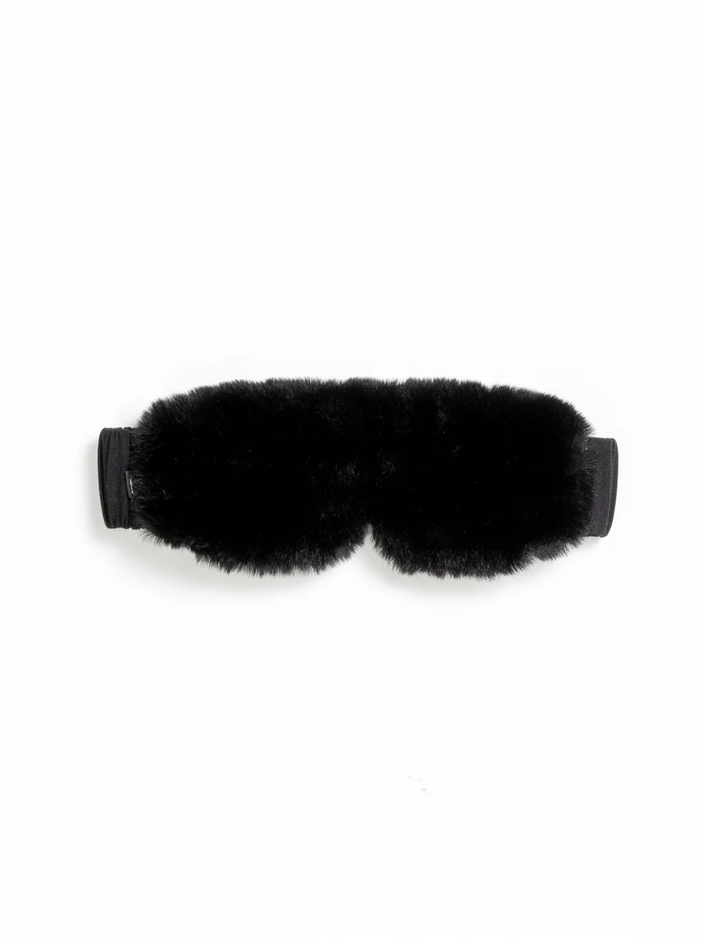 faux fur sleep mask in black