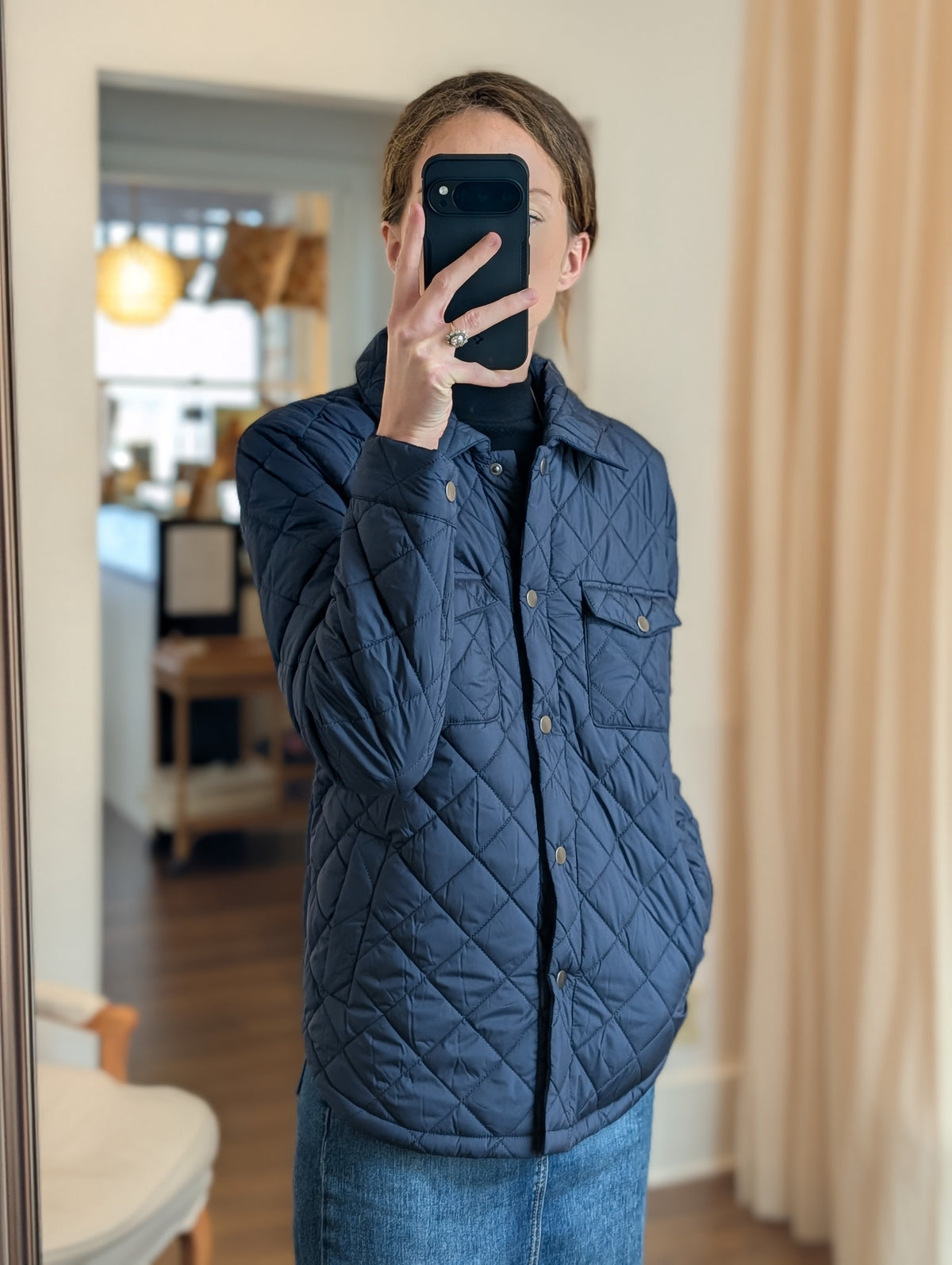 barn jacket puffer in navy