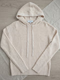 knit hoodie in speckled almond