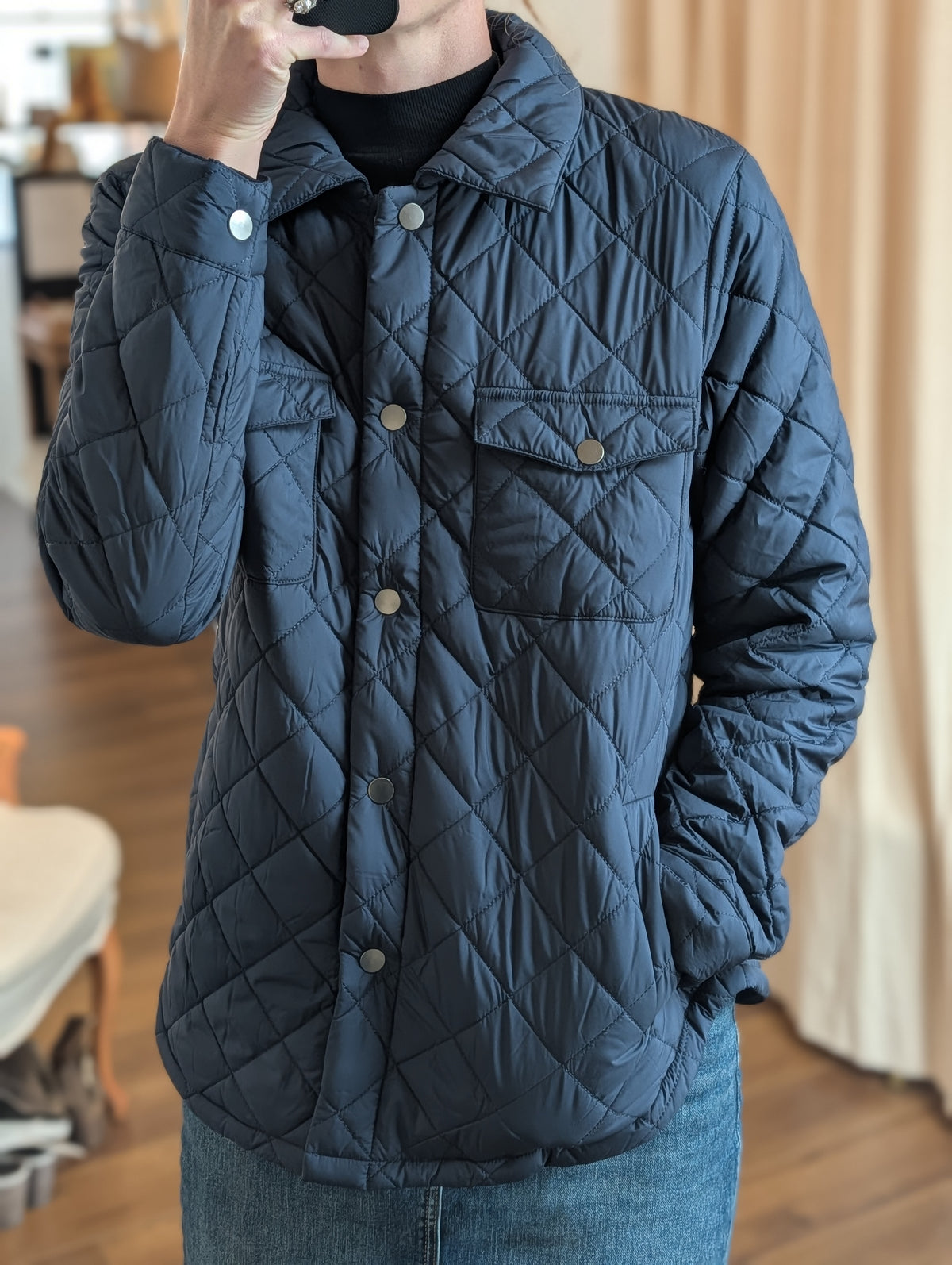 barn jacket puffer in navy