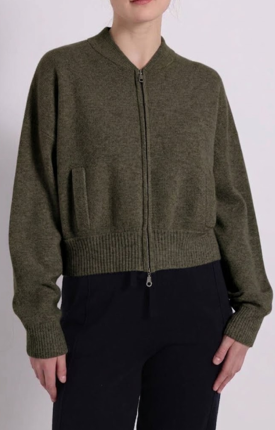 cashmere cropped bomber