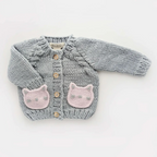 kitty baby cardigan