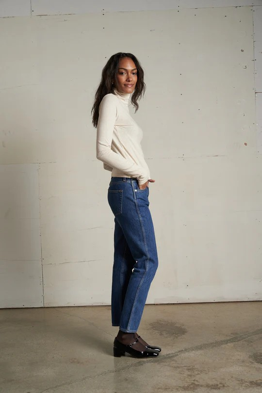 cindy recycled cotton turtleneck in sugar