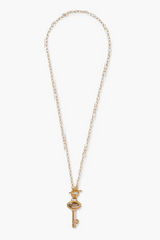 key necklace in smokey quartz