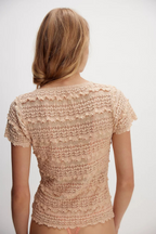 angelina lace top in tea