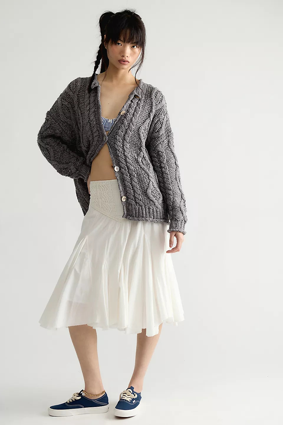 opal cardigan in steel grey