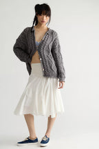 opal cardigan in steel grey