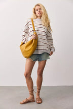 palm spring pullover in washed blue combo