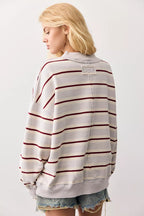 palm spring pullover in washed blue combo