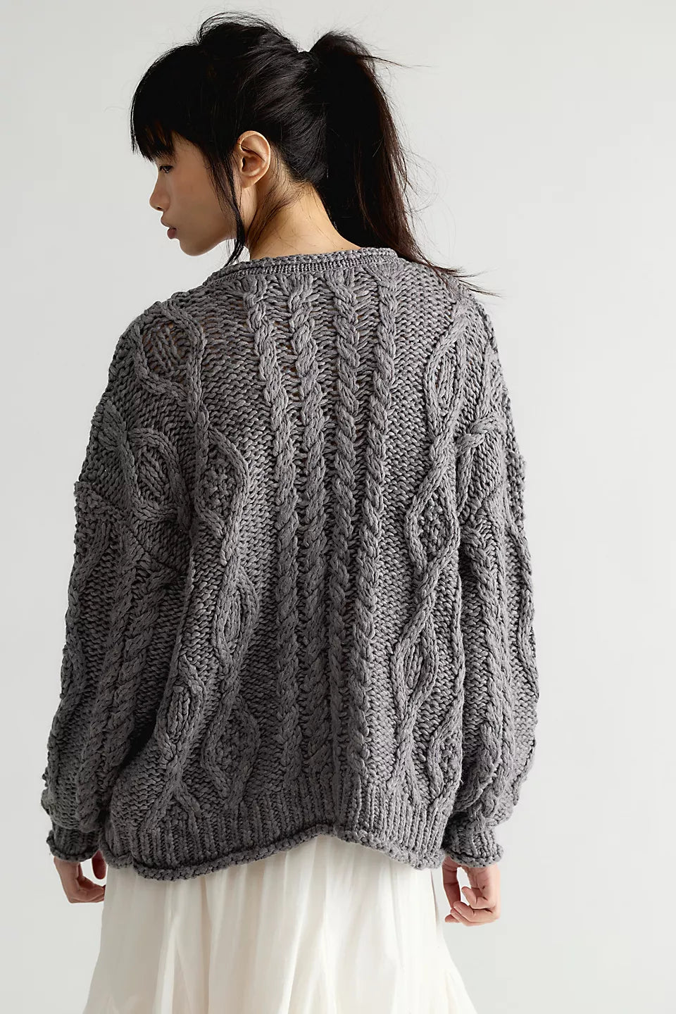 opal cardigan in steel grey