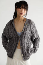 opal cardigan in steel grey